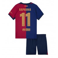 Maglie da calcio Barcelona Raphinha Belloli #11 Prima Maglia Bambino 2024-25 Manica Corta (+ Pantaloni corti)